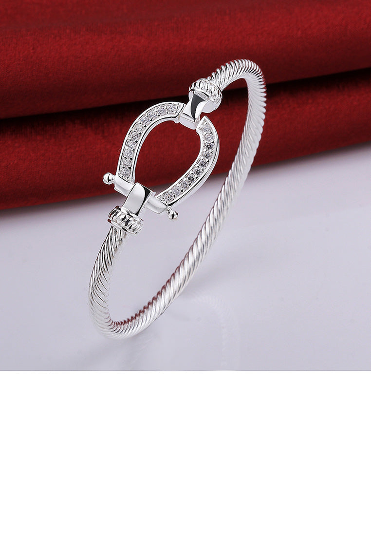Fashion Simple Horseshoe Cubic Zircon Bangle