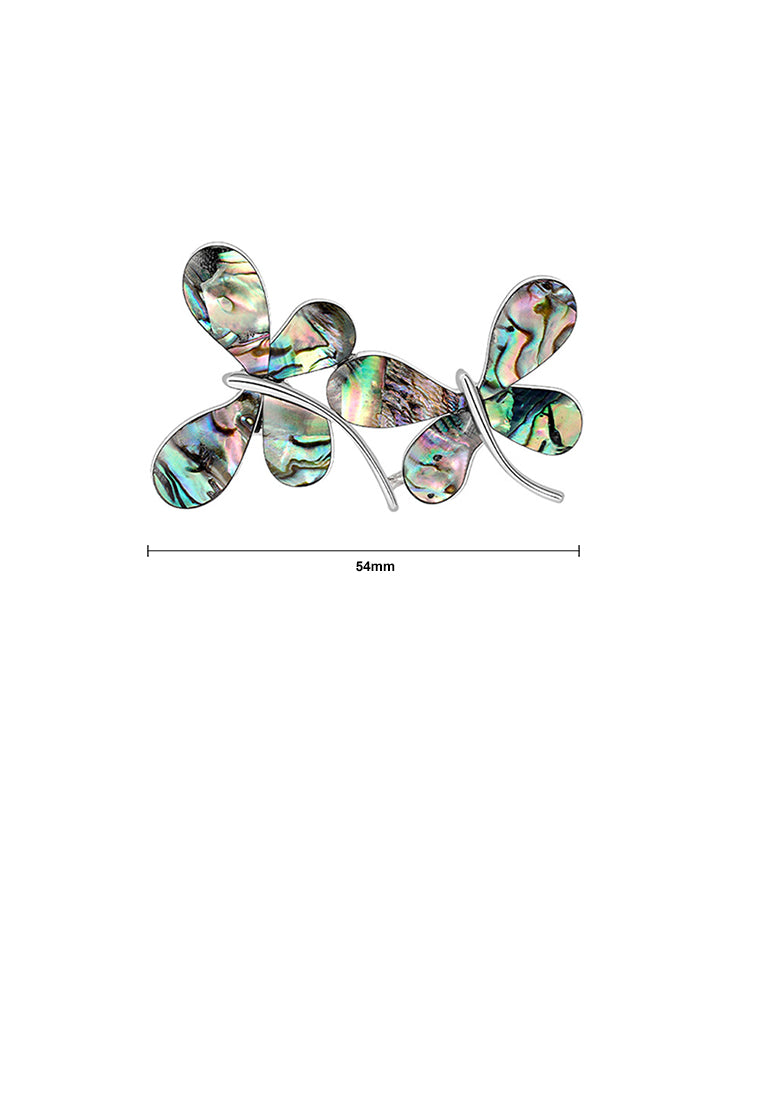Fashion and Elegant Double Butterfly Colorful Shell Brooch