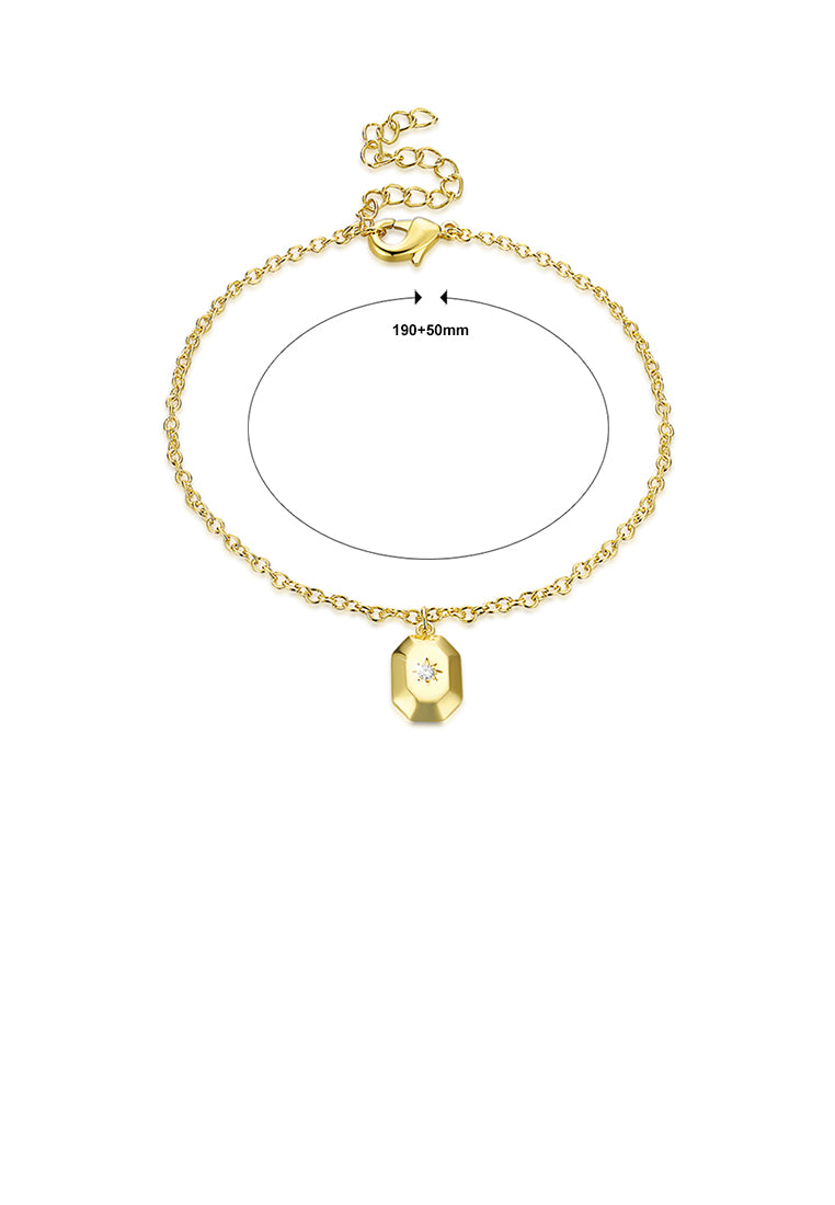 Fashion Simple Plated Gold Geometric Star Bracelet