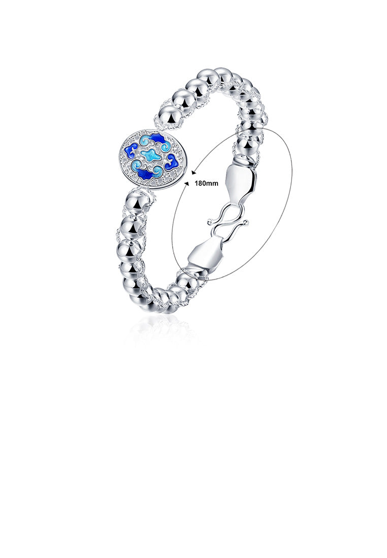 Fashion Vintage Blue Textured Beaded Bracelet