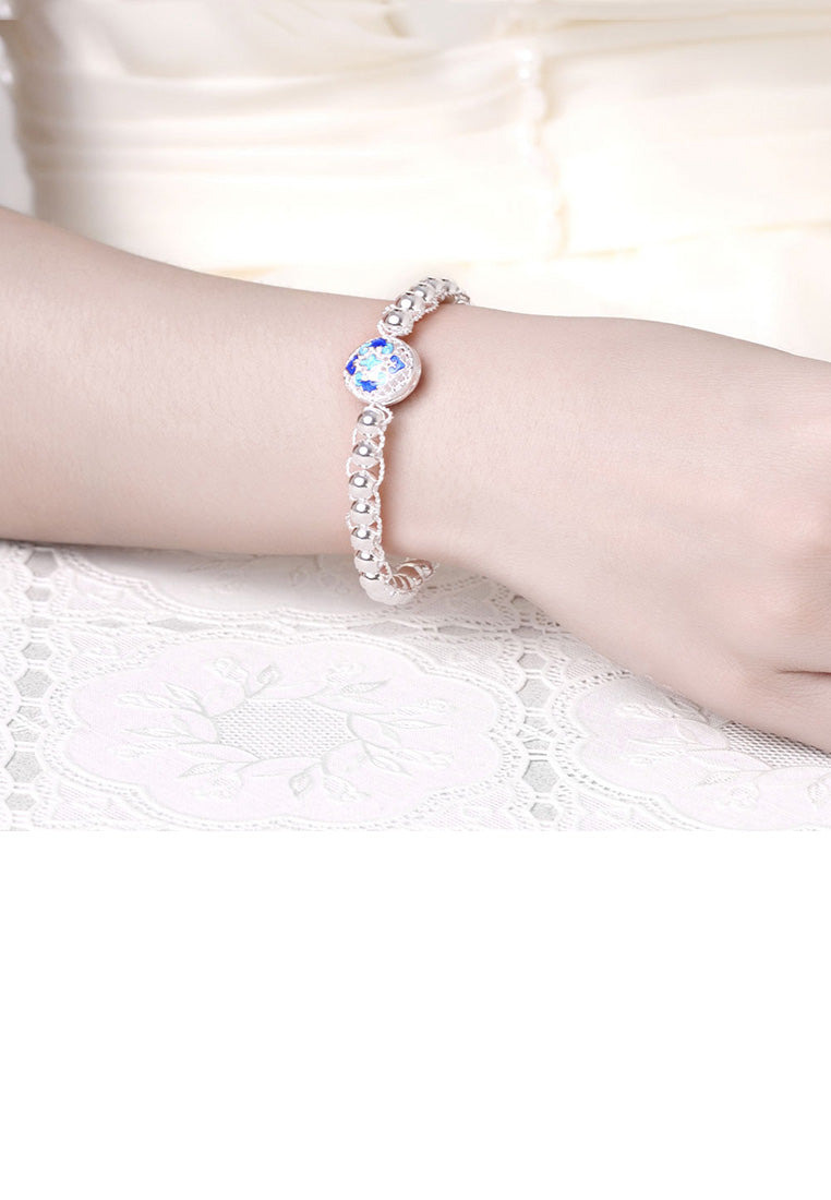 Fashion Vintage Blue Textured Beaded Bracelet