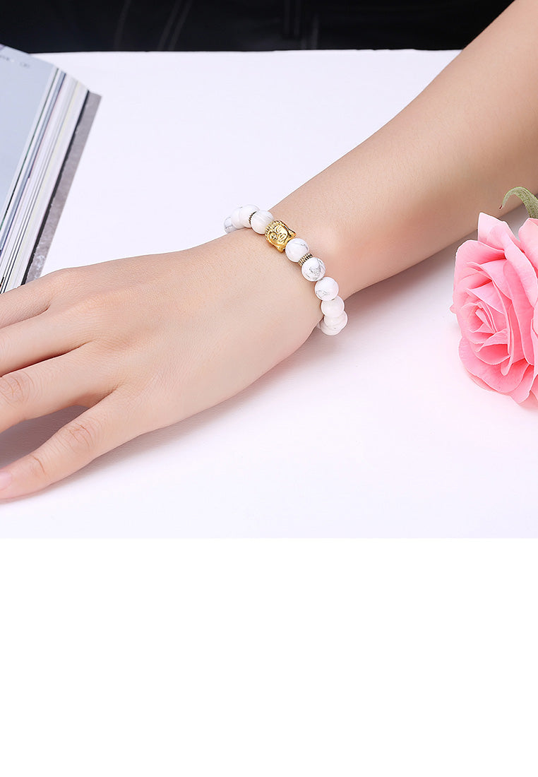 Fashion Elegant Golden Buddha Beaded Bracelet