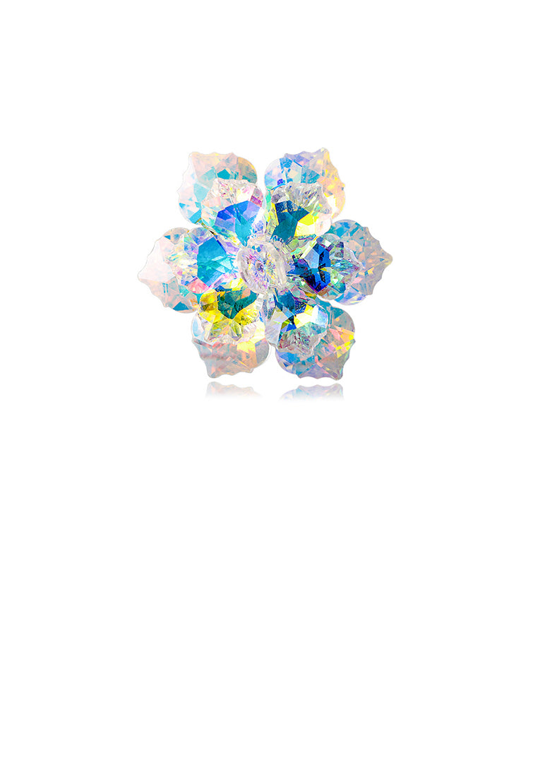 Fashion Brilliant Yellow Snowflake Brooch with Cubic Zirconia - Luxurious Look