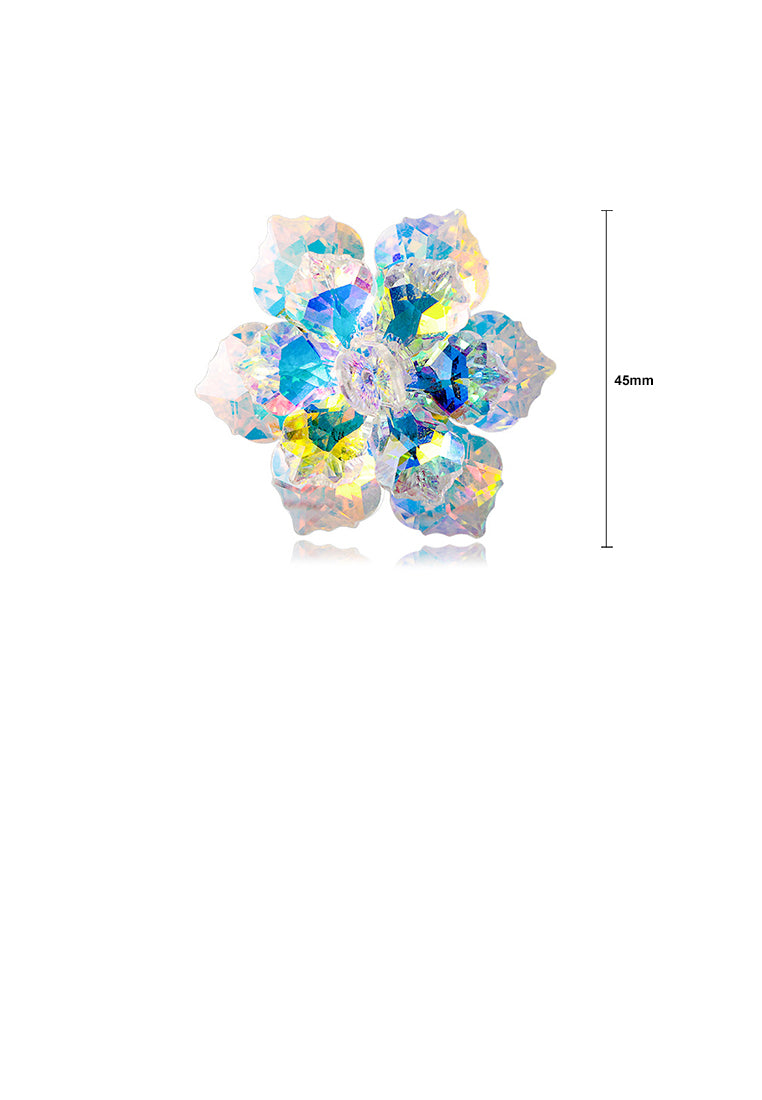 Fashion Brilliant Yellow Snowflake Brooch with Cubic Zirconia - Luxurious Look