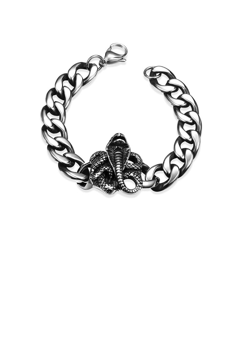 Classic Fashion Ancient Maya Python 316L Stainless Steel Snake Bracelet