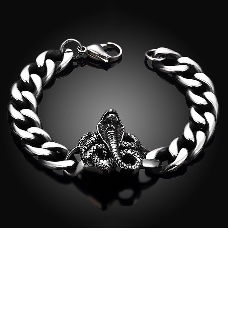 Classic Fashion Ancient Maya Python 316L Stainless Steel Snake Bracelet