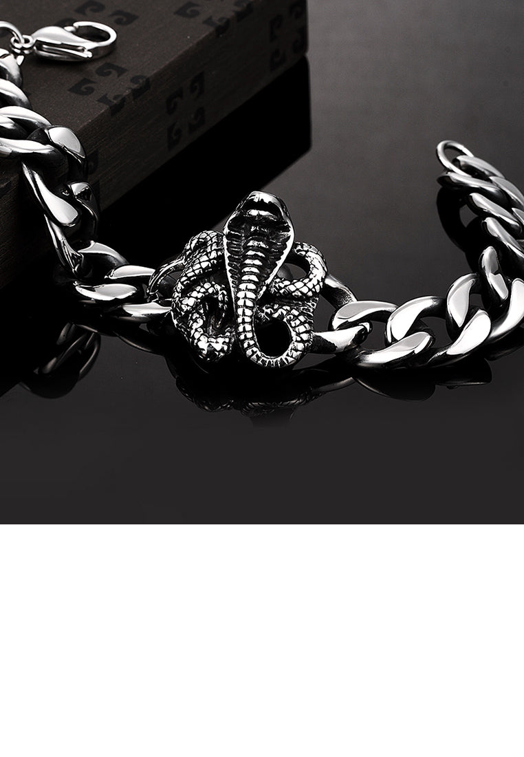 Classic Fashion Ancient Maya Python 316L Stainless Steel Snake Bracelet