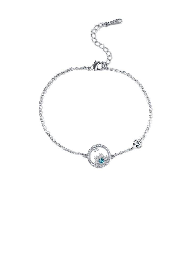 Elegant Snowflake Circle Bracelet with Austrian Element Crystal