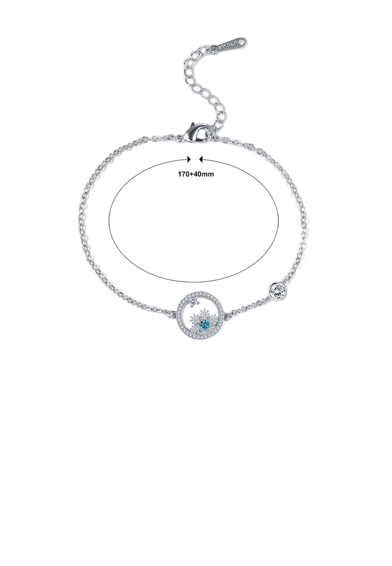 Elegant Snowflake Circle Bracelet with Austrian Element Crystal