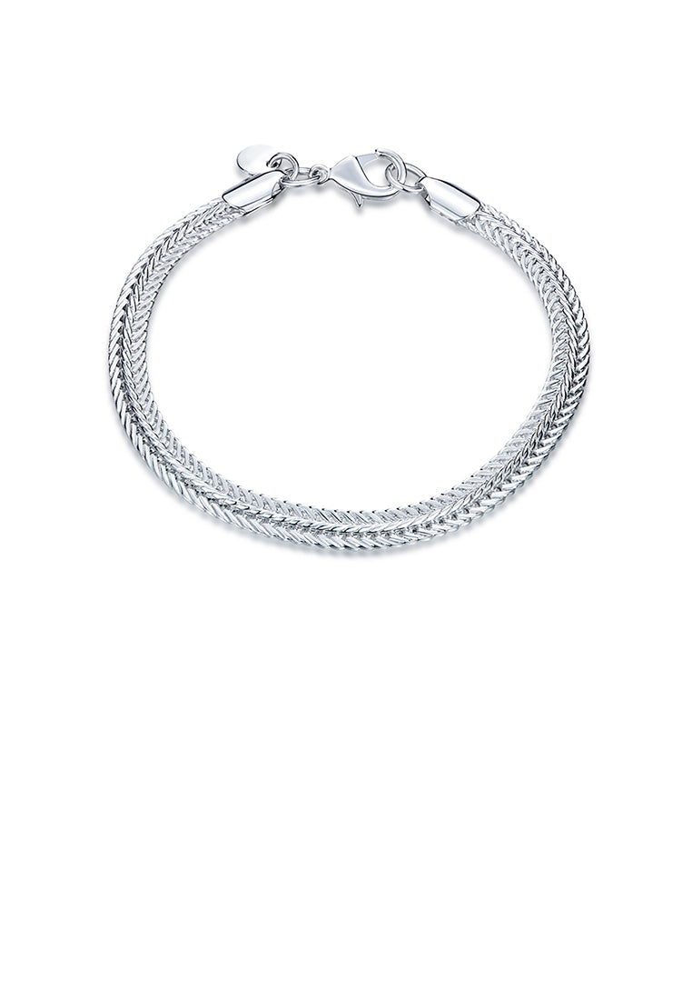 Simple Flat Snake Bone Bracelet