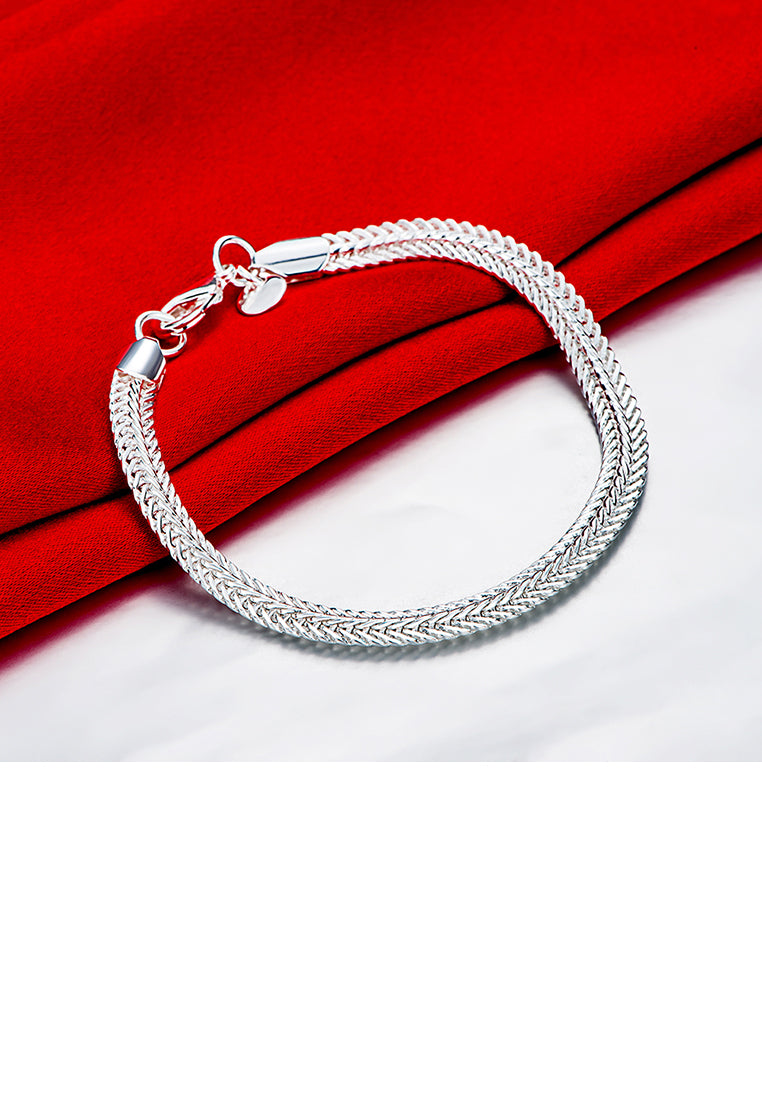 Simple Flat Snake Bone Bracelet