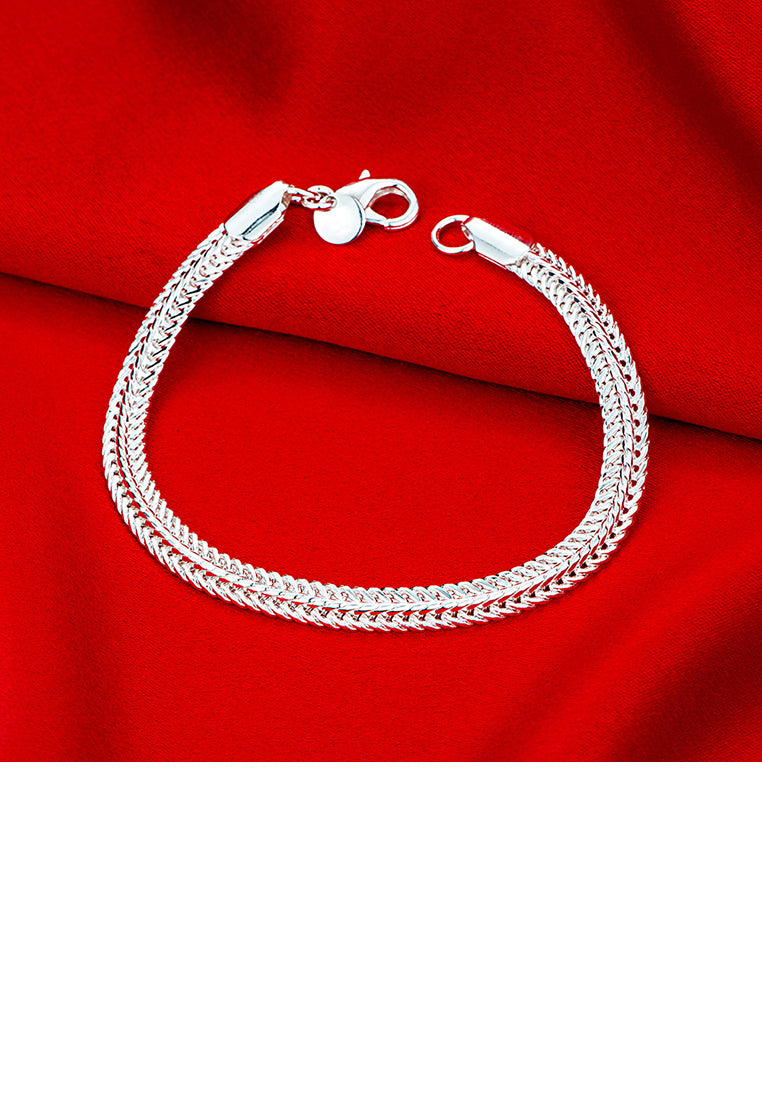 Simple Flat Snake Bone Bracelet