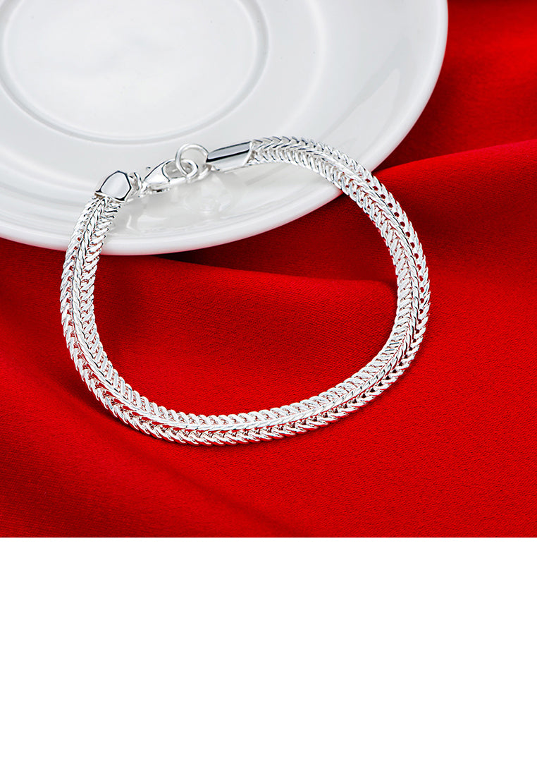 Simple Flat Snake Bone Bracelet