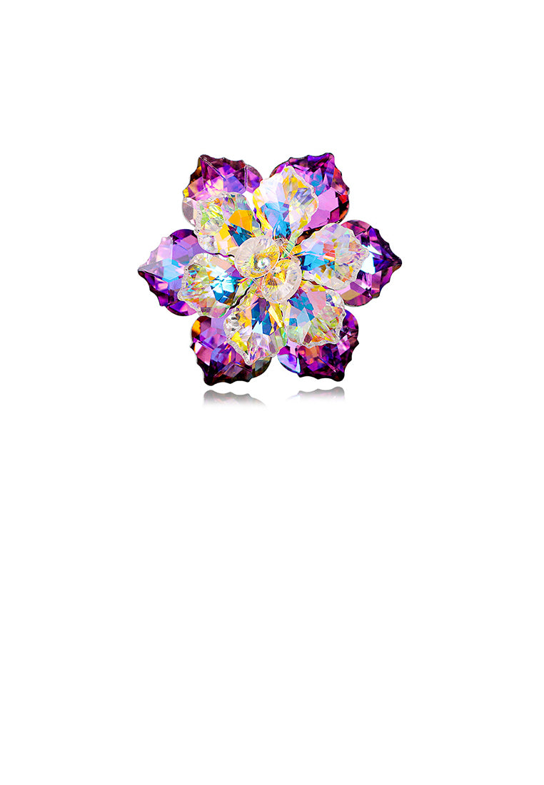 Fashion Brilliant Purple Snowflake Brooch with Cubic Zirconia - Luxurious Look