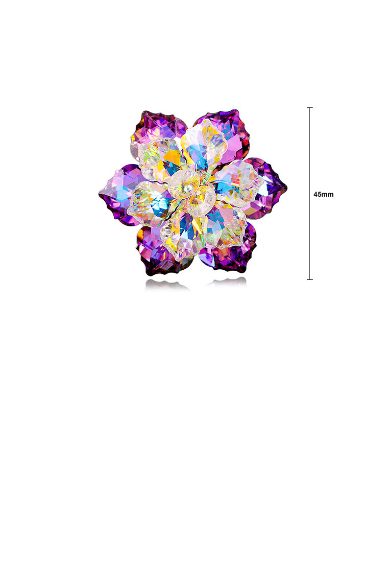 Fashion Brilliant Purple Snowflake Brooch with Cubic Zirconia - Luxurious Look