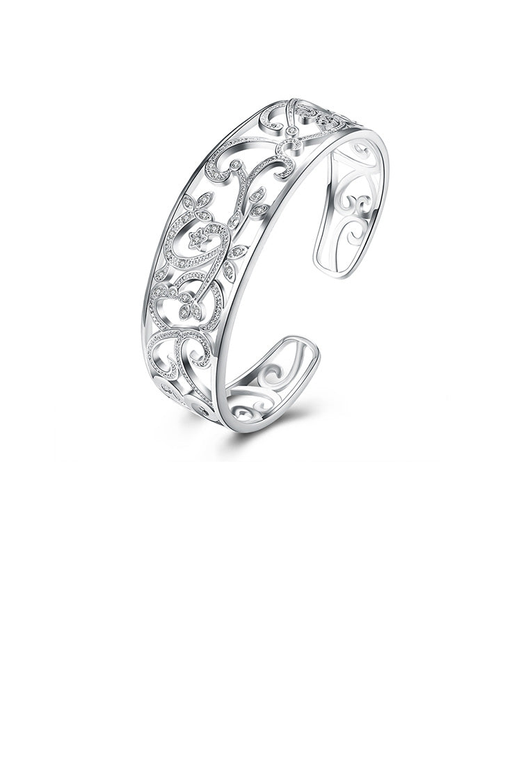 Fashion Elegant Hollow Pattern Cubic Zircon Bangle