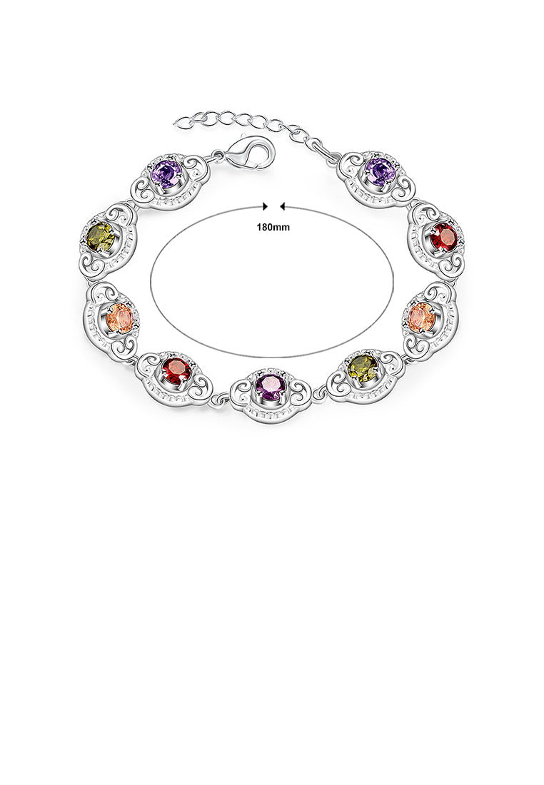 Fashion Sparkling Colored Cubic Zircon Bracelet