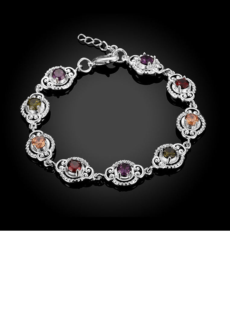 Fashion Sparkling Colored Cubic Zircon Bracelet