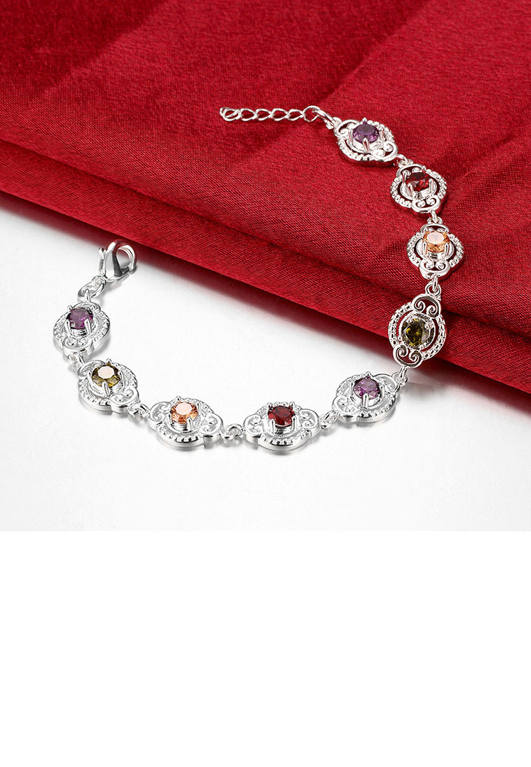 Fashion Sparkling Colored Cubic Zircon Bracelet