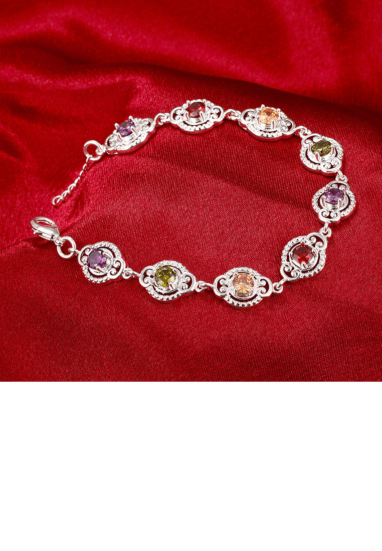 Fashion Sparkling Colored Cubic Zircon Bracelet
