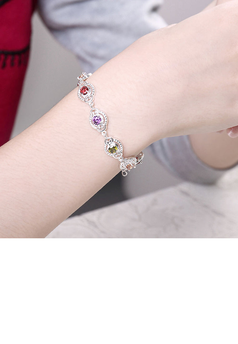 Fashion Sparkling Colored Cubic Zircon Bracelet