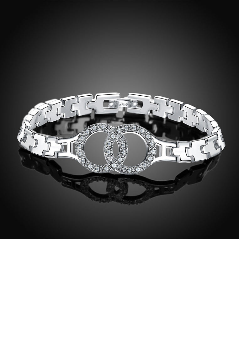 Fashion Elegant Double Circle Bracelet with Austrian Element Crystal