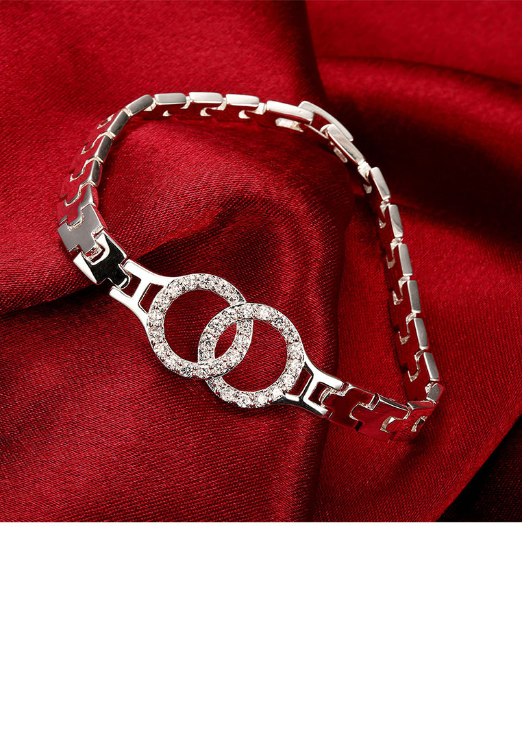 Fashion Elegant Double Circle Bracelet with Austrian Element Crystal
