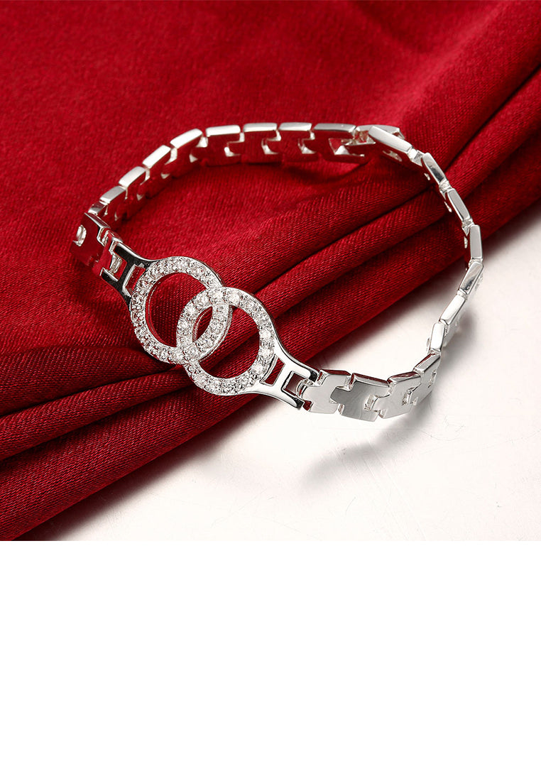 Fashion Elegant Double Circle Bracelet with Austrian Element Crystal