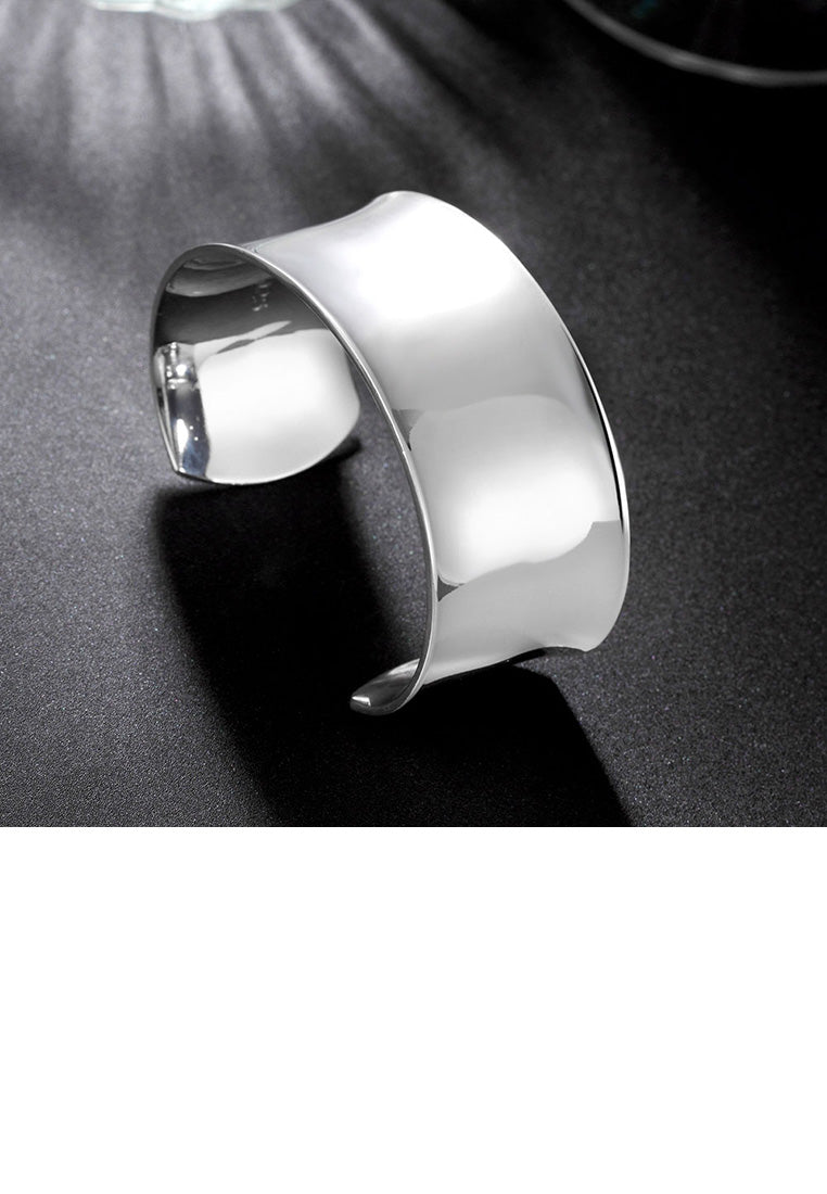 Fashion Elegant Geometric Round Wide Version Open Bangle