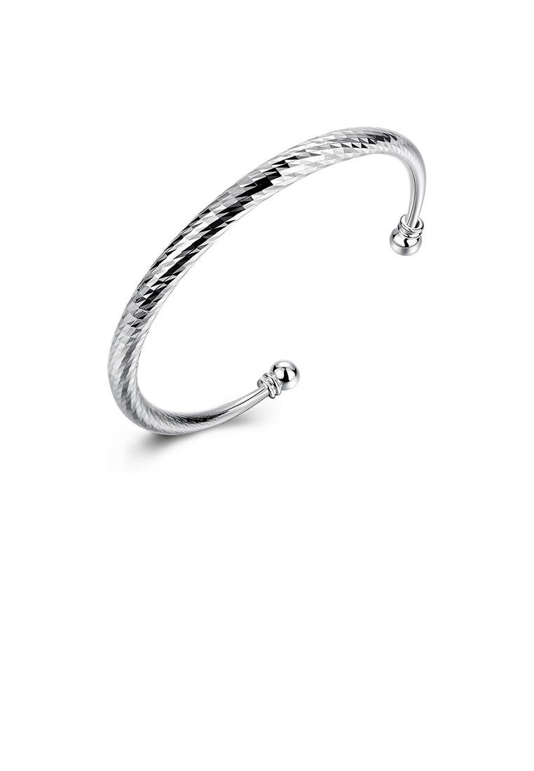 Simple Fashion Textured Open Bangle