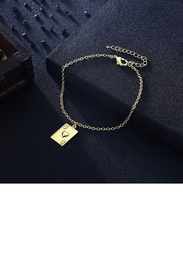 Fashion Simple Plated Gold Poker Number 10 Bracelet