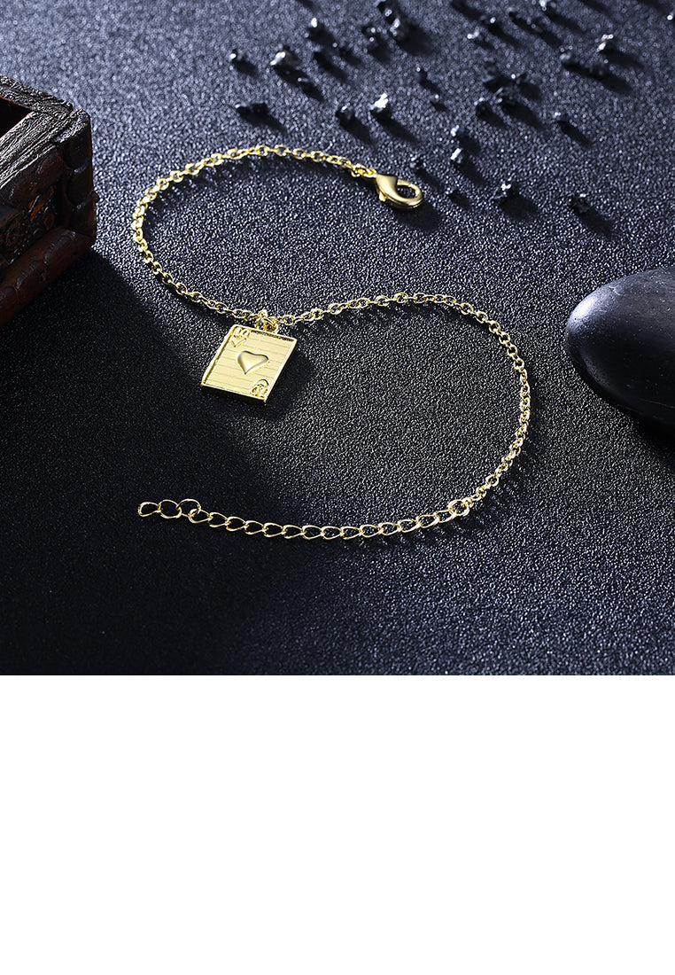Fashion Simple Plated Gold Poker Number 10 Bracelet