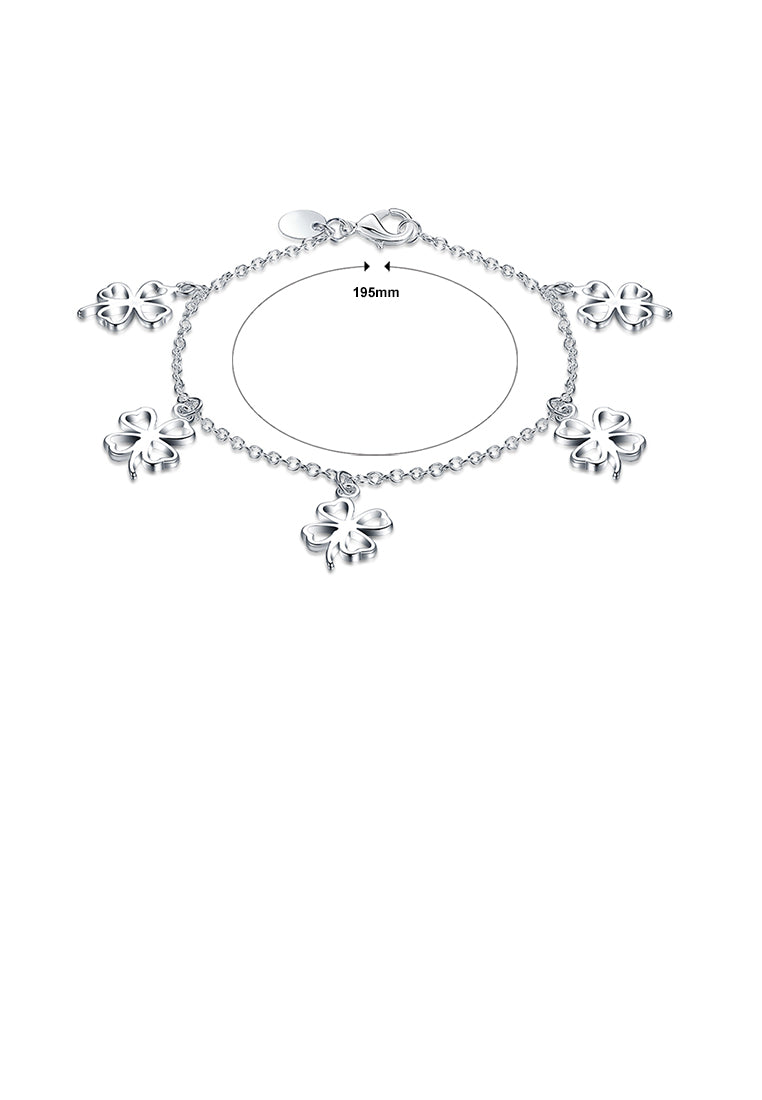 Simple Romantic Four-leafed Clover Bracelet
