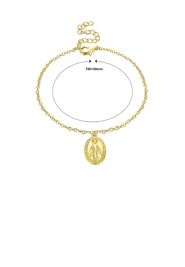 Simple Plated Gold Madonna Oval Bracelet