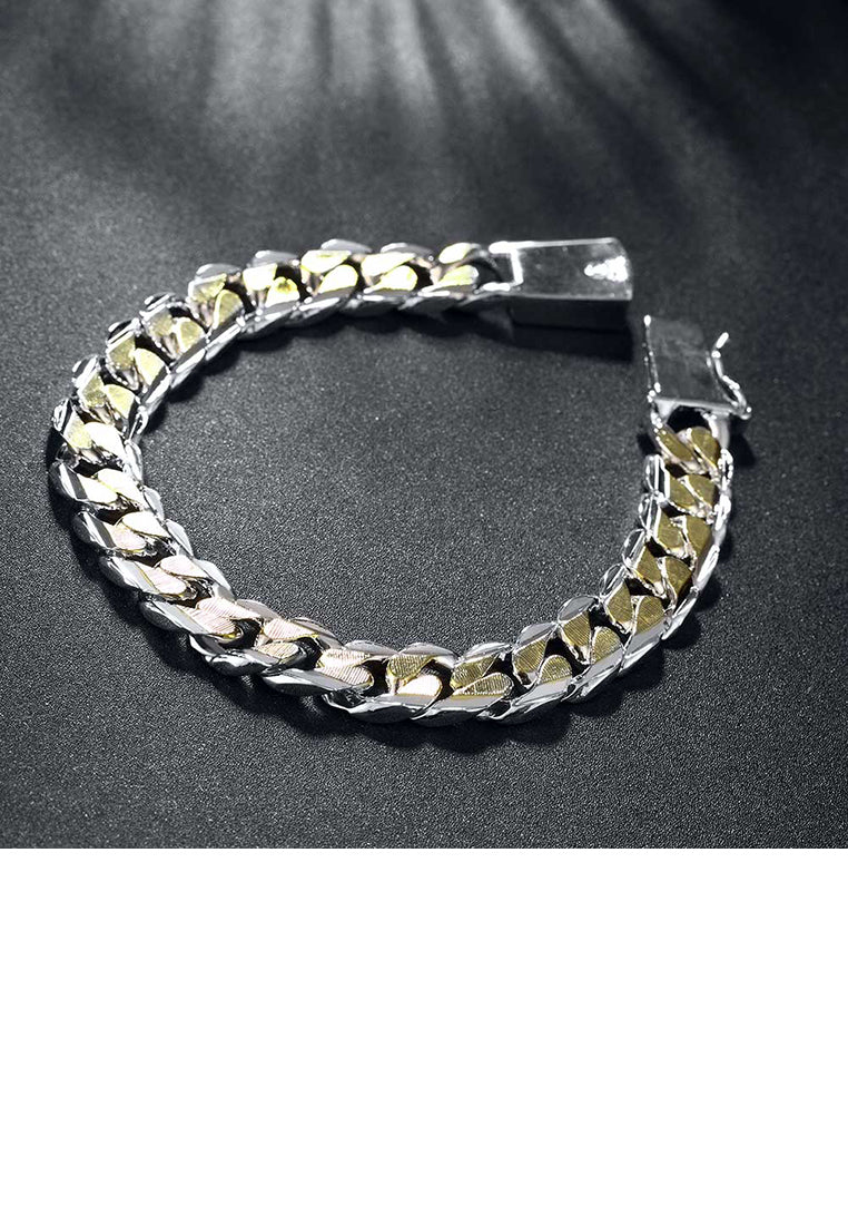 Fashion Geometric Two-Tone Side Bracelet