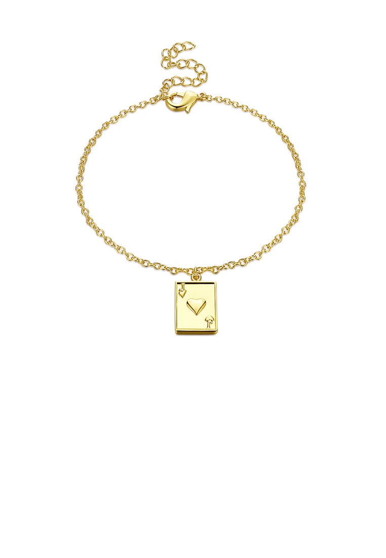 Fashion Simple Plated Gold Poker Bracelet