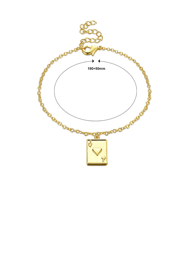 Fashion Simple Plated Gold Poker Bracelet