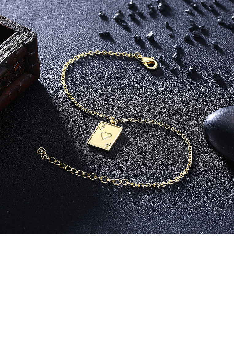 Fashion Simple Plated Gold Poker Bracelet