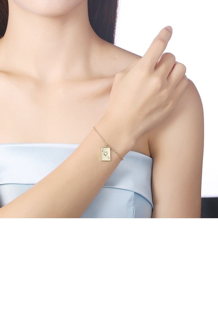 Fashion Simple Plated Gold Poker Bracelet