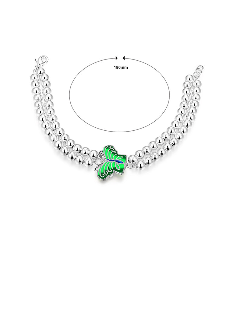 Elegant and Fashion Green Butterfly Ball Bead Bracelet