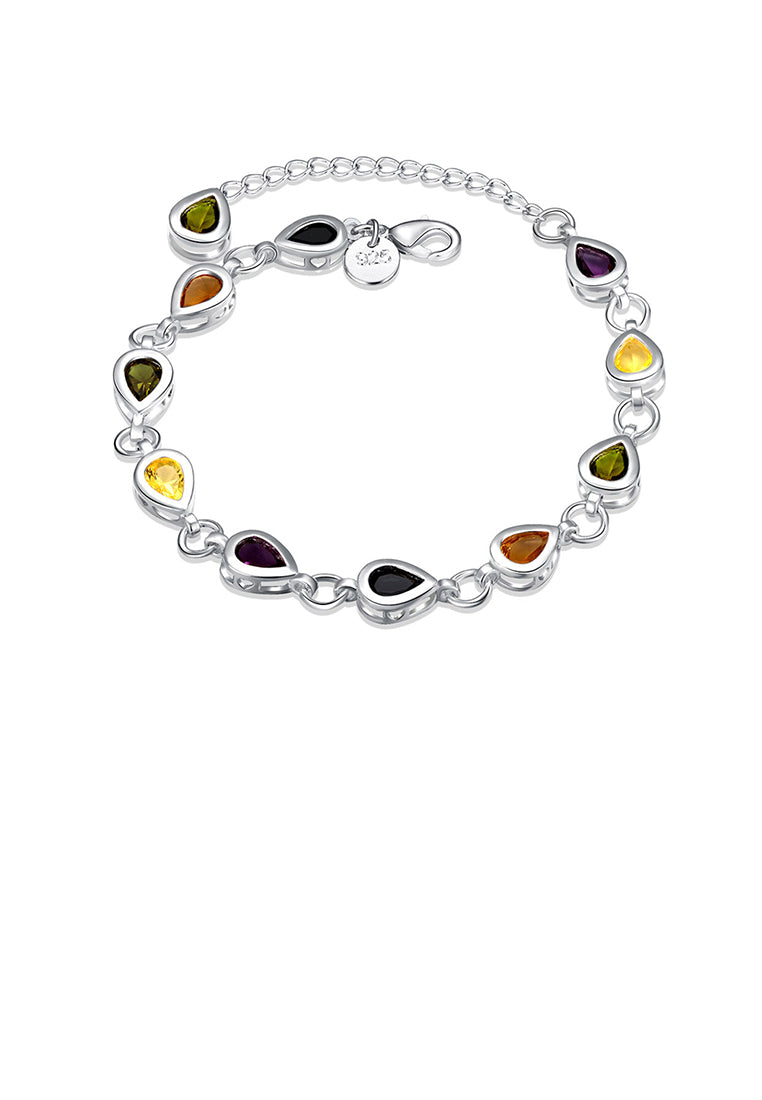 Simple and Fashion Colorful Water Drop-shaped Bracelet with Austrian Element Crystal