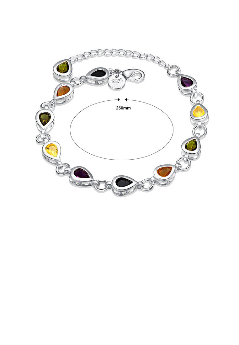 Simple and Fashion Colorful Water Drop-shaped Bracelet with Austrian Element Crystal