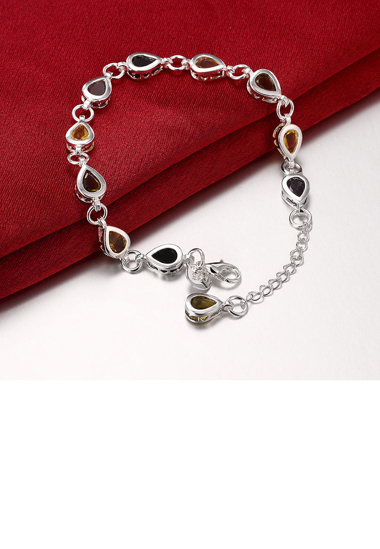 Simple and Fashion Colorful Water Drop-shaped Bracelet with Austrian Element Crystal