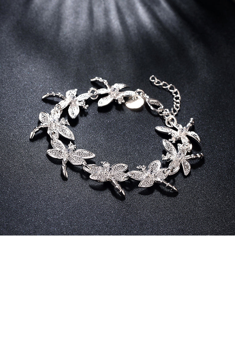 Elegant Dragonfly Bracelet with Austrian Element Crystal