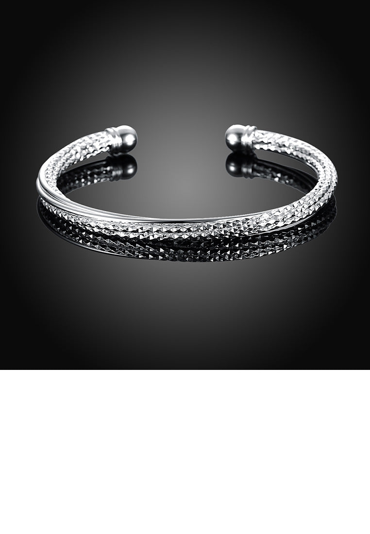 Fashion Elegant Geometric Textured Bangle