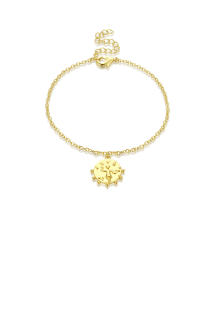 Fashion Simple Plated Gold Madonna Round Bracelet