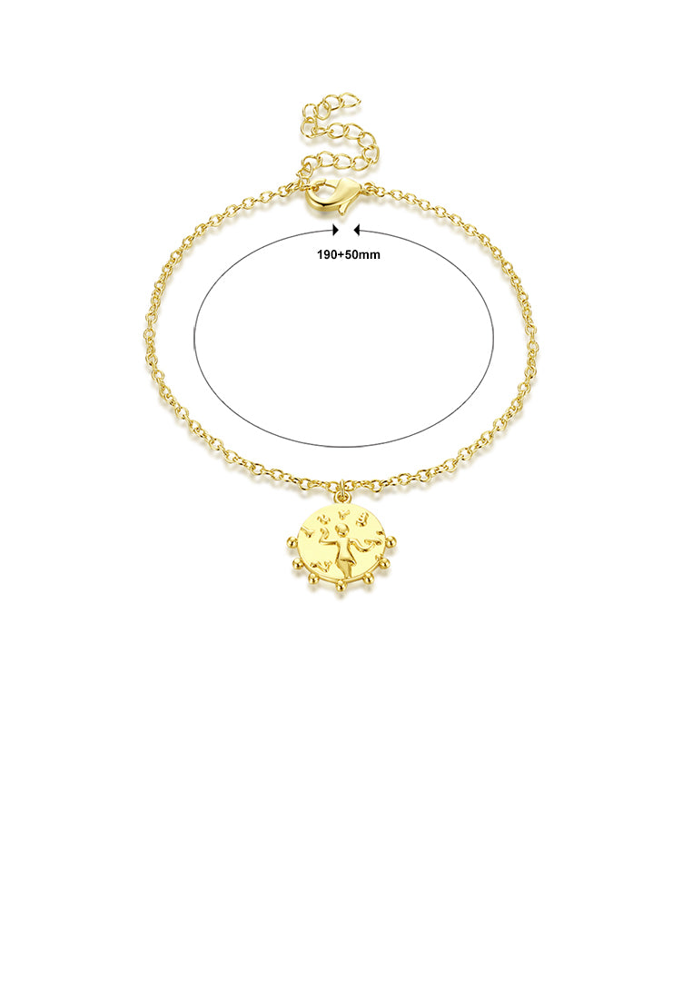 Fashion Simple Plated Gold Madonna Round Bracelet