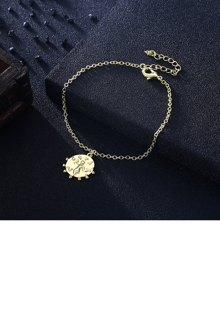Fashion Simple Plated Gold Madonna Round Bracelet