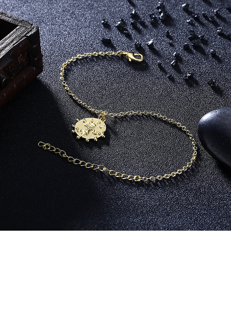 Fashion Simple Plated Gold Madonna Round Bracelet
