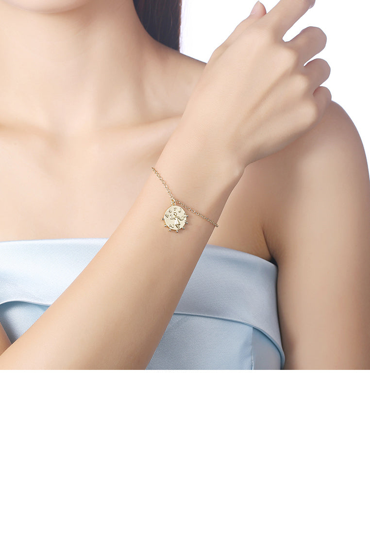 Fashion Simple Plated Gold Madonna Round Bracelet